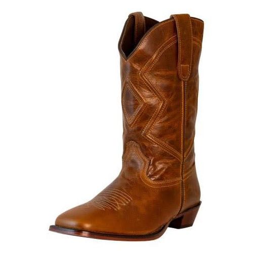 TuffRider Women's Colter Embroidered Leather Square Toe Western Boots - Tan