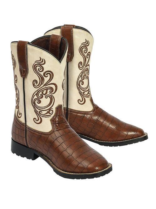 TuffRider Kids' Shenandoah Rounded Toe Western Boots - Brown