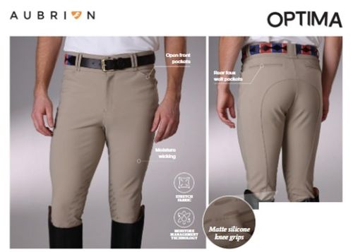 BARN BUSTER: Shires Aubrion Men's Optima MX-KG Breeches - 28 - Beige