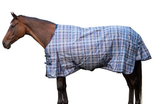 Ovation 1200D Turnout Sheet 0g - Smoke Blue Plaid
