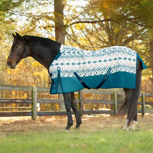 Equinavia Norse Mid Weight Turnout Blanket 200g - Lyons Blue/Vanilla Cream