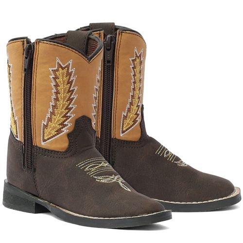 TuffRider Kids' Toddler Biscayne Square Toe Western Boots - Mocha