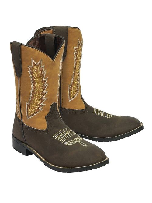 TuffRider Kids' Youth Biscayne Square Toe Western Boots - Mocha