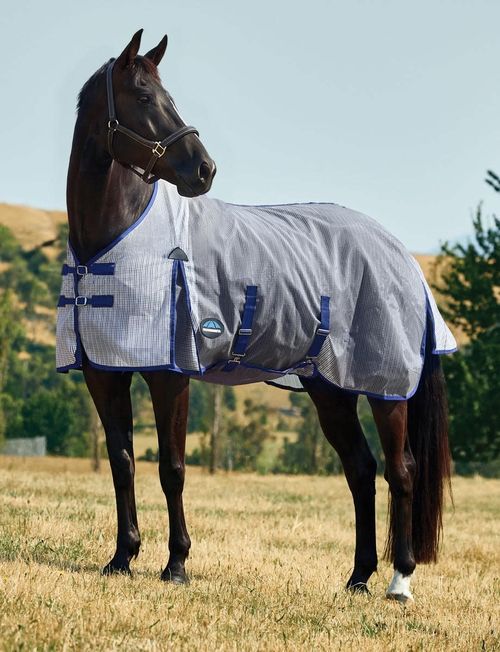 Weatherbeeta Comfitec Ripshield Fly Sheet - White/Cobalt