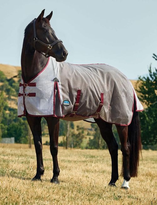 Weatherbeeta Comfitec Ripshield Fly Sheet - White/Burgundy