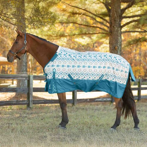 Equinavia Norse Fleece Lined Turnout Blanket - Lyons Blue/Vanilla Cream