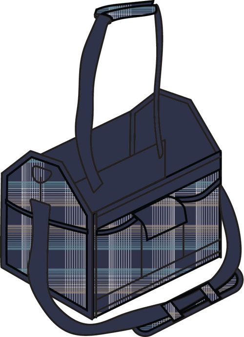 Ovation Grooming Tote - Smoke Blue Plaid