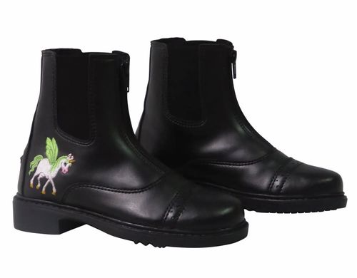 TuffRider Kids' Unicorn Starter Front Zip Paddock Boots - Black