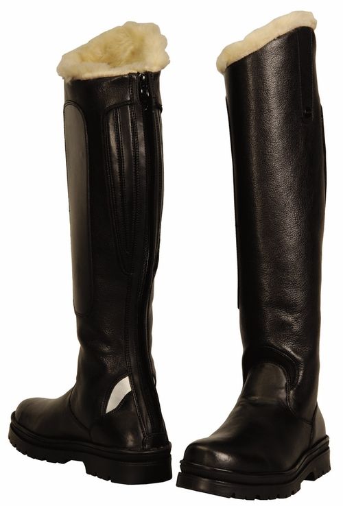 TuffRider Women's Tundra Fleece Lined Tall Boots in Synthetic Leather - Black