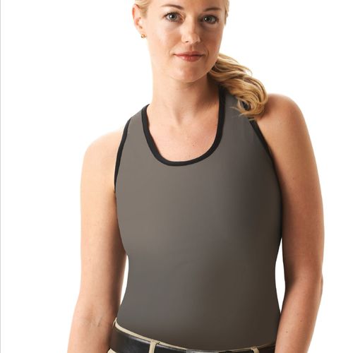 Cheata Women's Trotter Tank w/ Built In Sports Bra - Grey/Black