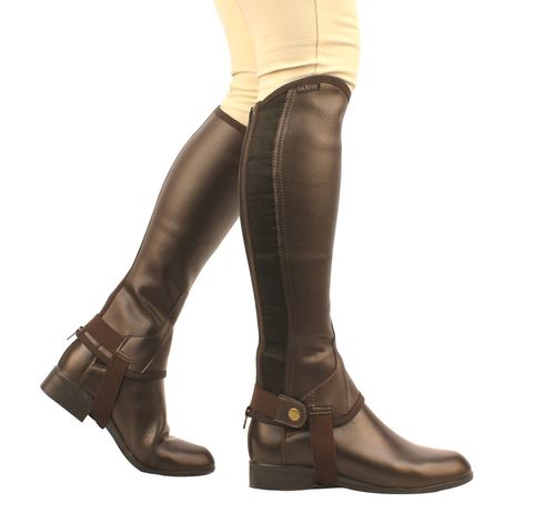 Saxon Kids' Equileather Half Chaps - Brown