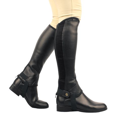 Saxon Kids' Equileather Half Chaps - Black