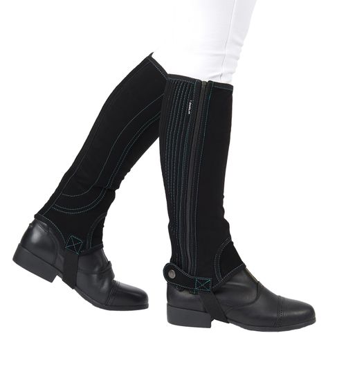 Dublin Kids' Easy-Care Contrast Stitch Half Chaps II - Black