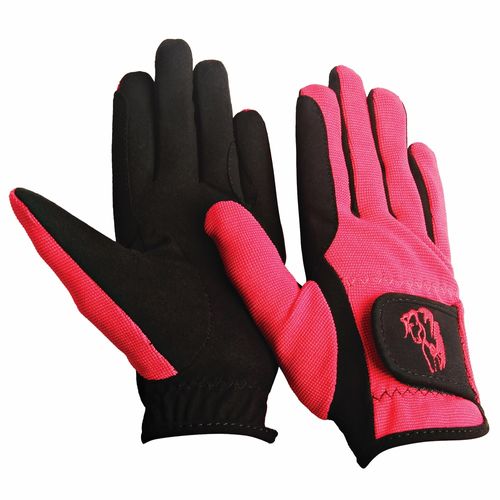 TuffRider Kids' Performance Riding Gloves - Raspberry