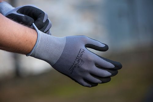 Horseware Coated Supreme Grip Work Gloves 2 Pack - Grey/Black