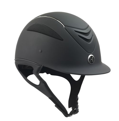 One K Defender Chrome Stripe Helmet - Black Matte Chrome Stripe