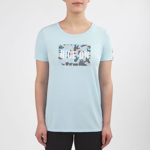 Irideon Women's RIDE ON Camo Swing Tee - Energy Blue