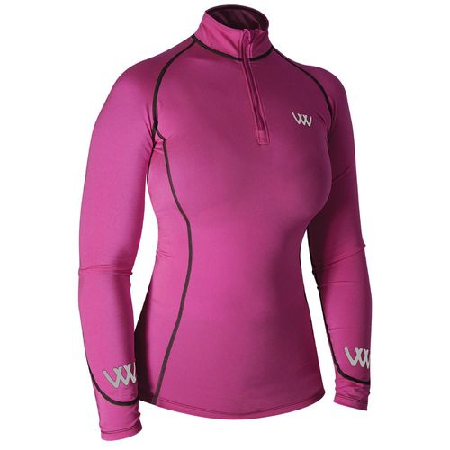Woof Wear Women's Performance Quarter Zip Riding Shirt - Berry