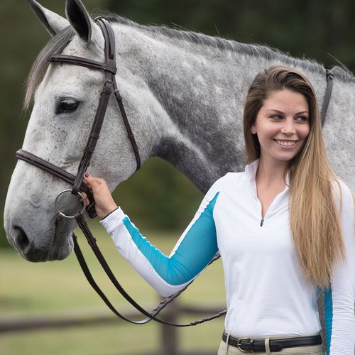 Irideon Women's CoolDown IceFil Long Sleeve Jersey - White/Peacock