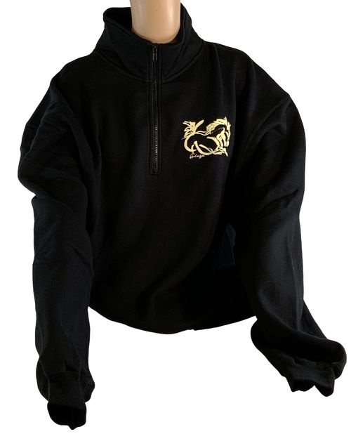 Animals to Wear "Go Baby" 1/4 Zip Sweatshirt - Black