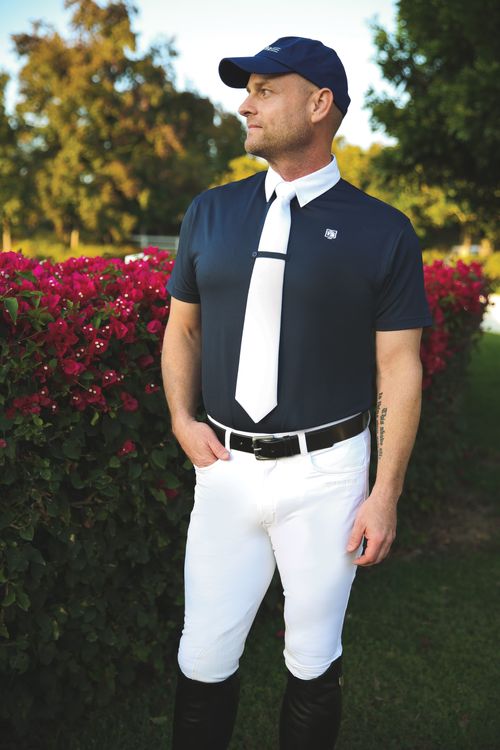 Romfh Men's Polo Short Sleeve Show Shirt - Navy/White