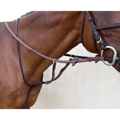 Nunn Finer Running Martingale with Elastic - Black/Brass