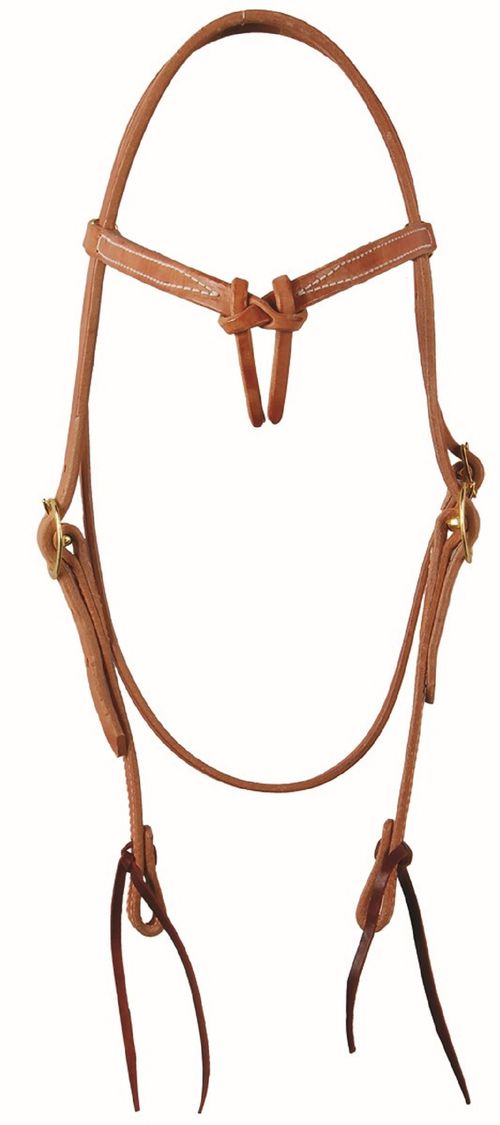 Western Rawhide Futurity Headstall with Ties - Harness Leather