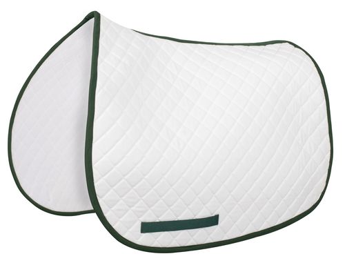 TuffRider Basic All Purpose Saddle Pad w/Trim - White/Hunter