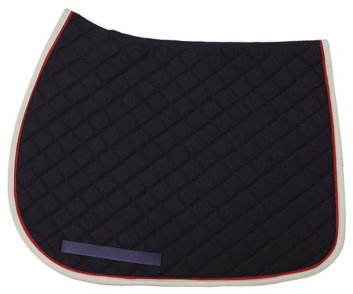 TuffRider Basic All Purpose Saddle Pad w/Trim and Piping - Navy/Light Gray/Burgundy