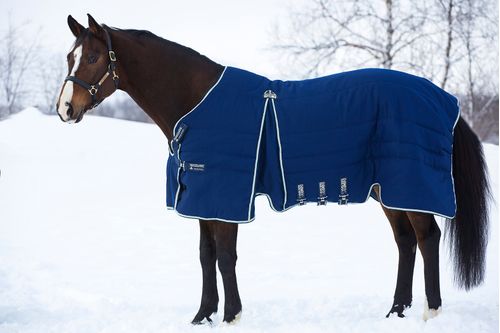 Rambo Optimo Stable Blanket 400g - Navy/Beige/Blue/Navy