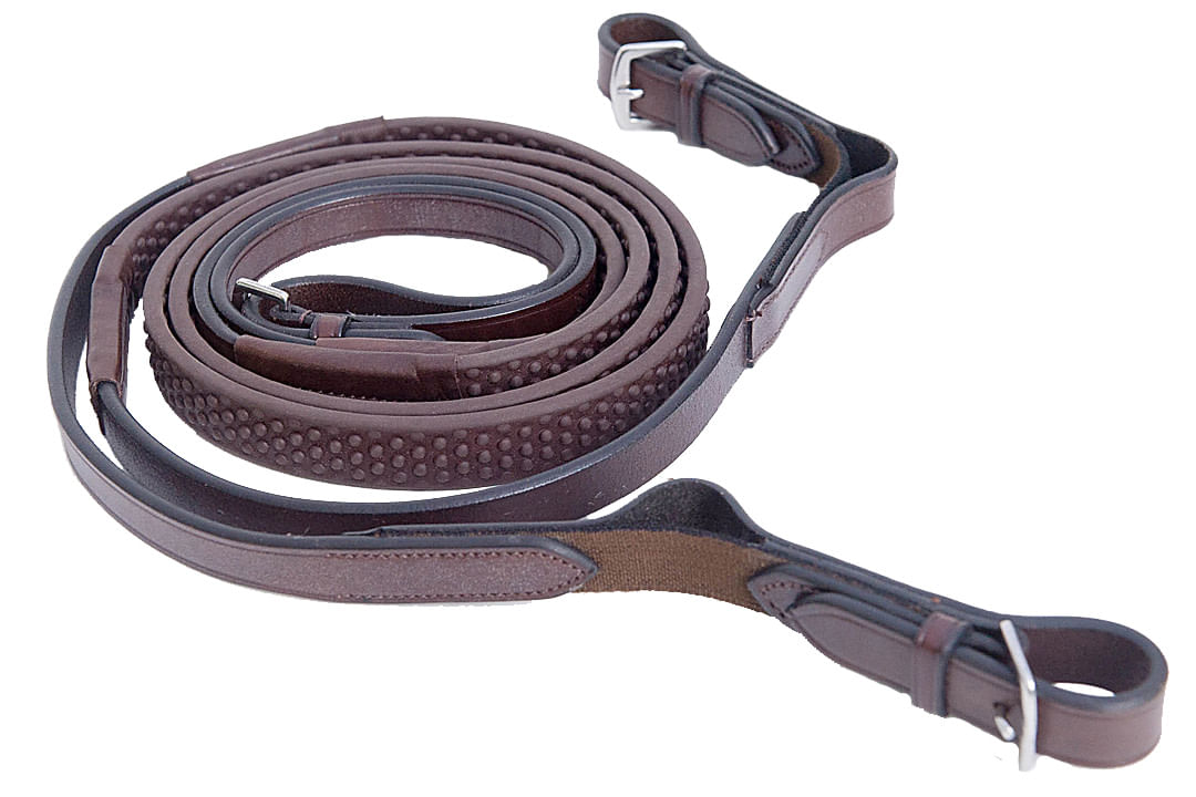 Nunn Finer Reins Aid Soft Grip Reins w/Elastic End Havana Nunn