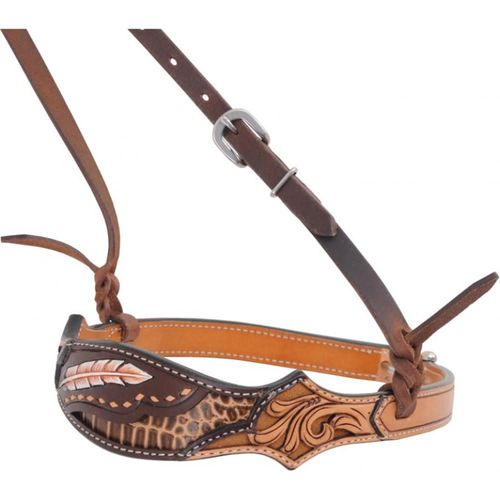 Western Rawhide Country Legend Gator and Featers Noseband - Golden/Tan