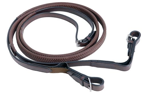 Nunn Finer Reins Aid Rubber Reins w/Elastic End - Havana
