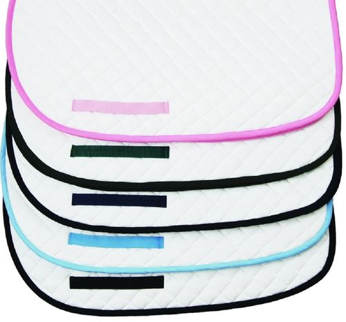 TuffRider Basic All Purpose Saddle Pad w/Trim - White/Light Blue