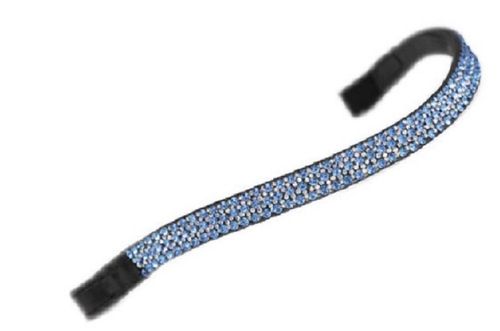Shires Aviemore Wide Diamante Browband - Black/Blue