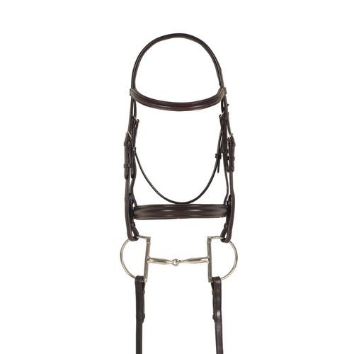 Ovation Breed Plain Raised Padded Draft Cross Bridle - Brown