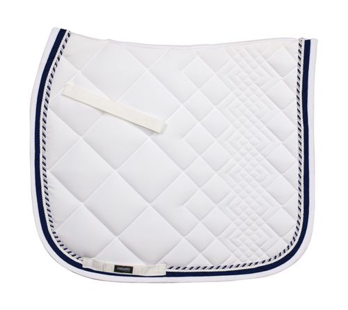 Catago Diamond Dressage Saddle Pad - White/Navy