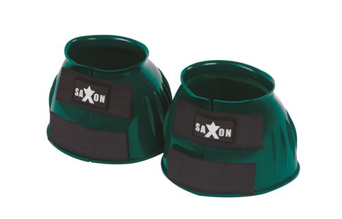 Saxon Double Tape PVC Ribbed Bell Boots - Hunter