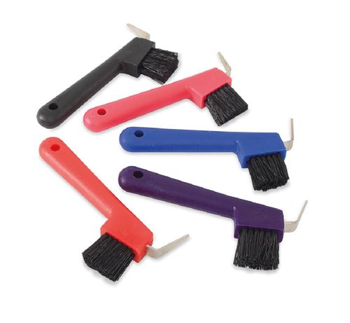 Shires Ezi-Groom Hoof Pick/Brush - Pink