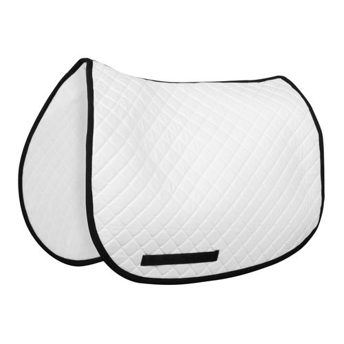 TuffRider Basic All Purpose Saddle Pad w/Trim - White/Black