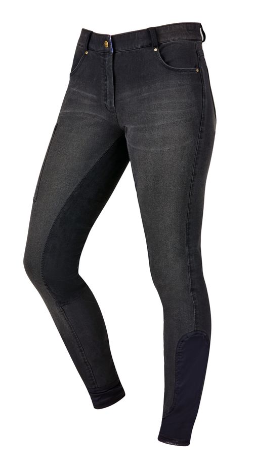 Dublin Women's Shona Full Suede Seat Denim Breeches - Ash