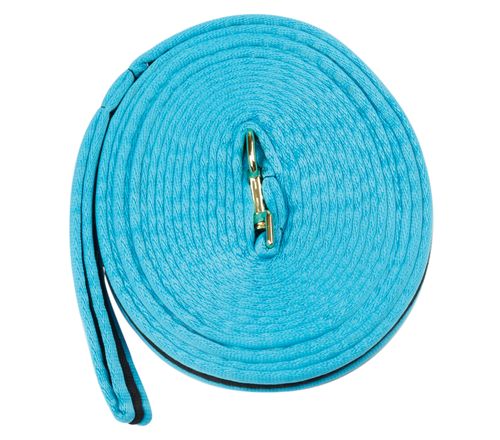 Kincade Brights Two Tone Padded Lunging Line - Aqua/Black
