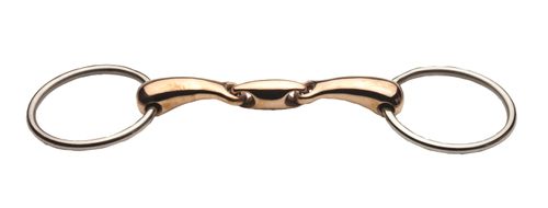 JP Korsteel Stainless Steel Copper Mouth Oval Link Loose Ring Snaffle Bit