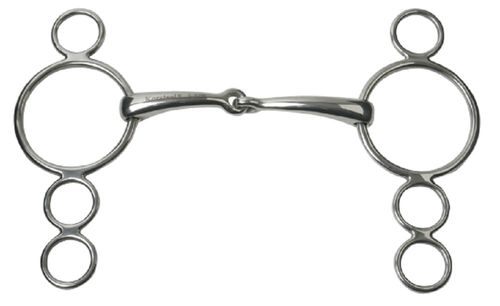 JP Korsteel Curved Jointed 3 Ring Dutch Gag Bit