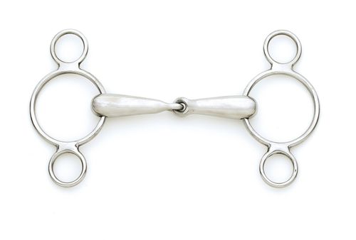 Centaur Hollow Jointed 2-Ring Gag - Stainless Steel