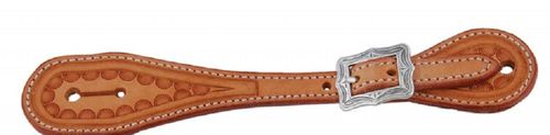 Western Rawhide Country Legend Straight Spur Strap with Border - Golden Tan