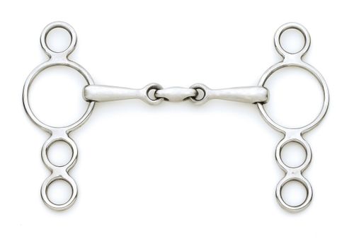 Centaur Peanut Link Pony 3-Ring Gag - Stainless Steel