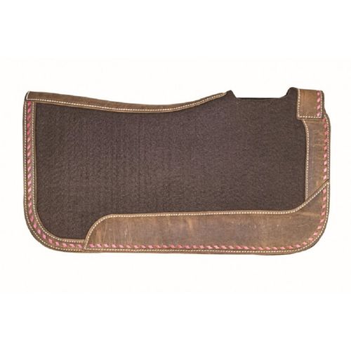 Western Rawhide Buckstitch Felt Pad - Dark Brown/Pink
