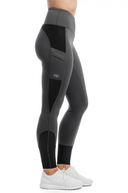 Horseware Women's Silicon Grip Riding Tights - Charcoal