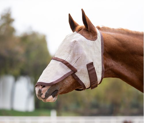 Kensington Signature Fly Mask w/Removable Nose - Tan